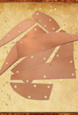 TOY MAKING- LEATHER CHUNK- 5 DRILLED HOLES-  EACH