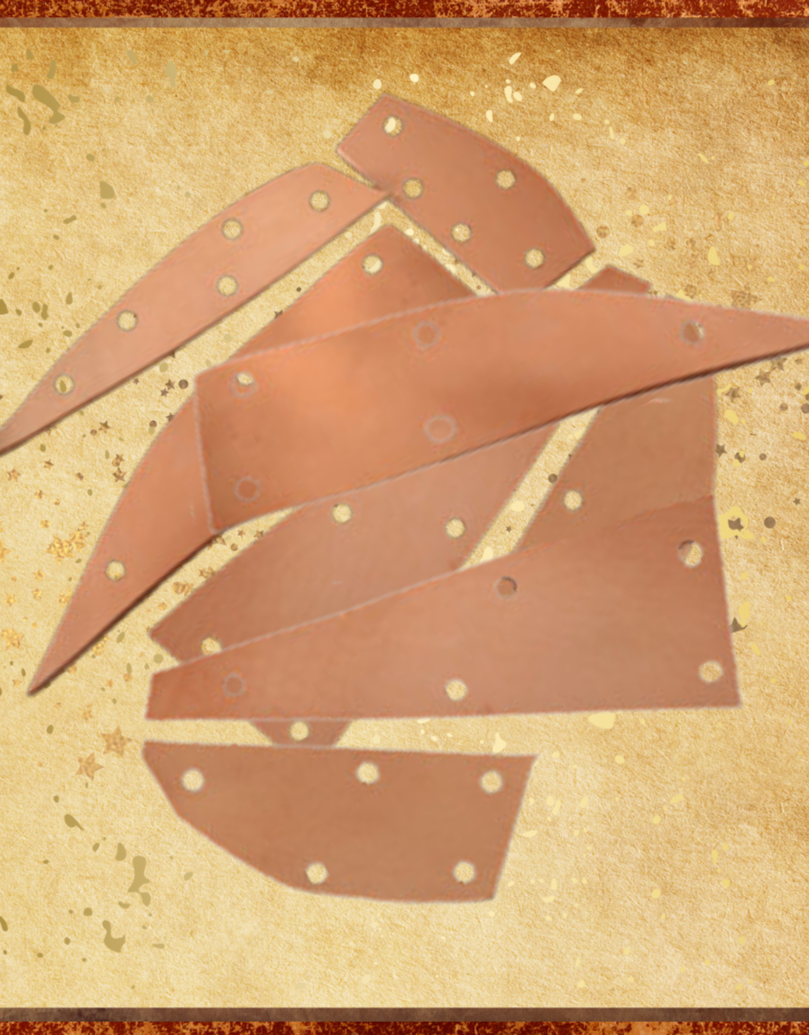 TOY MAKING- LEATHER CHUNK- 5 DRILLED HOLES-  EACH