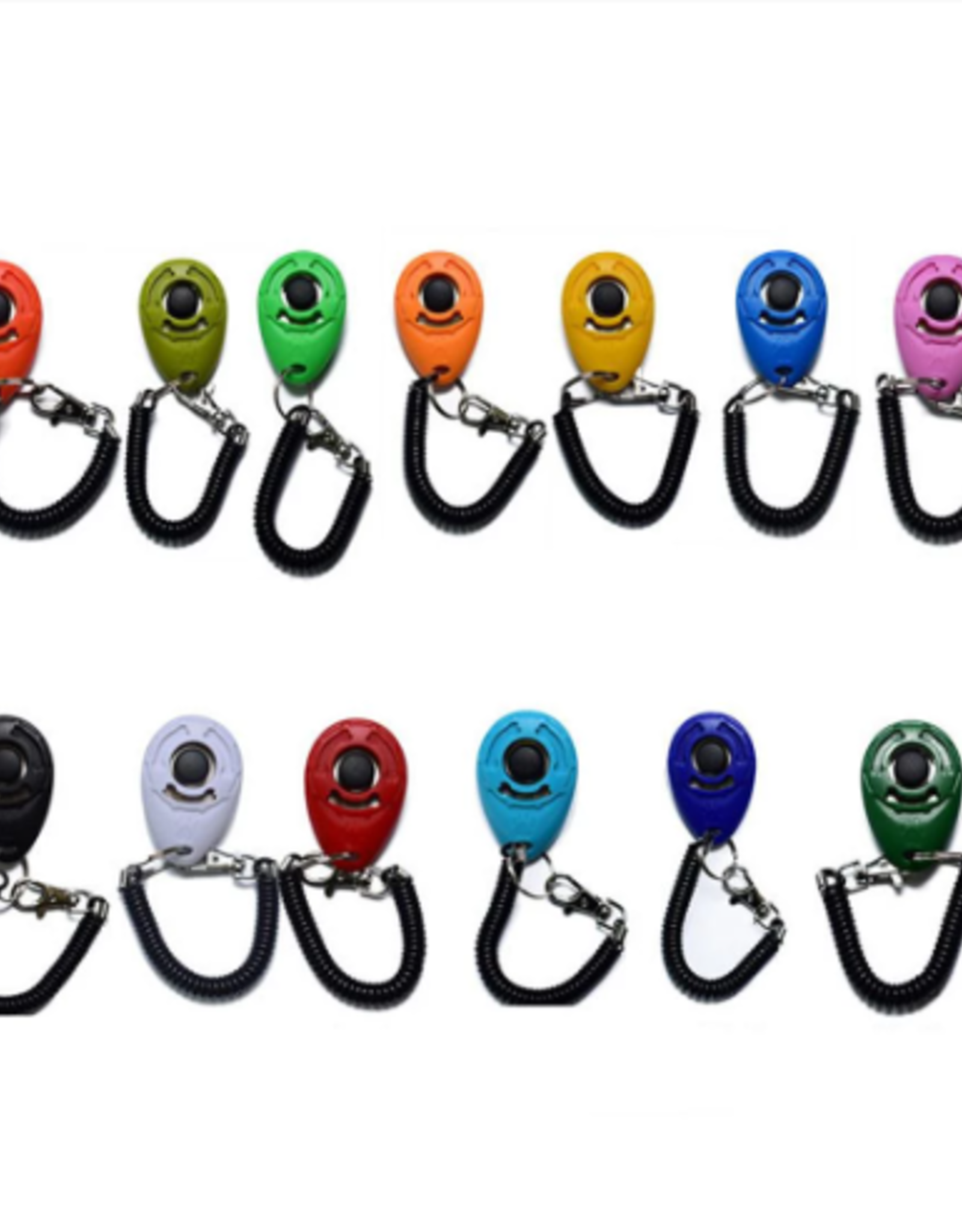 CLICKER TRAINING-  CLICKER WITH WRIST STRAP- ASSORTED COLORS