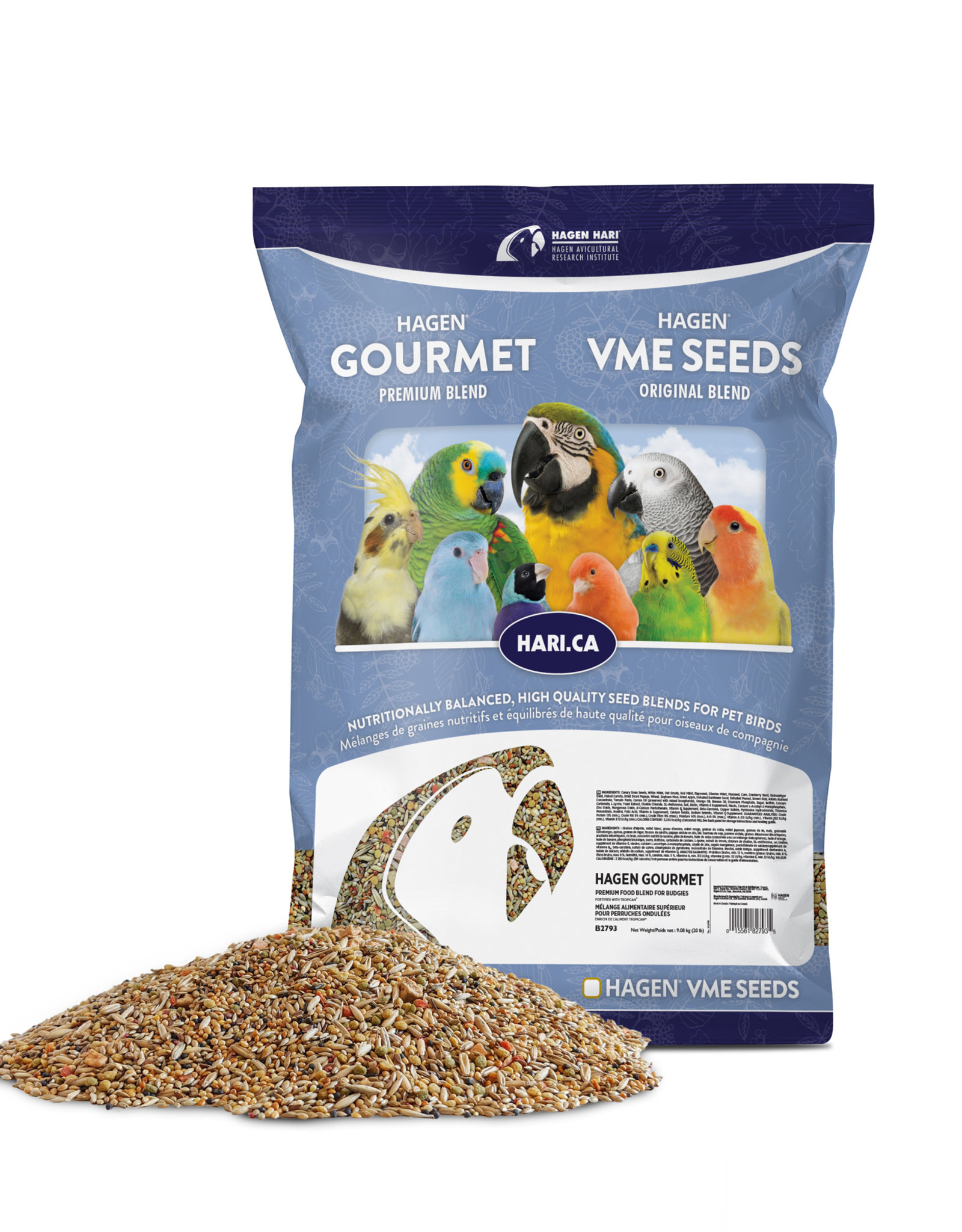 HARI BIN #103- HARI- B2793- GOURMET PREMIUM SEED MIX- 20 LB- BUDGIES ***NEW FOOD***