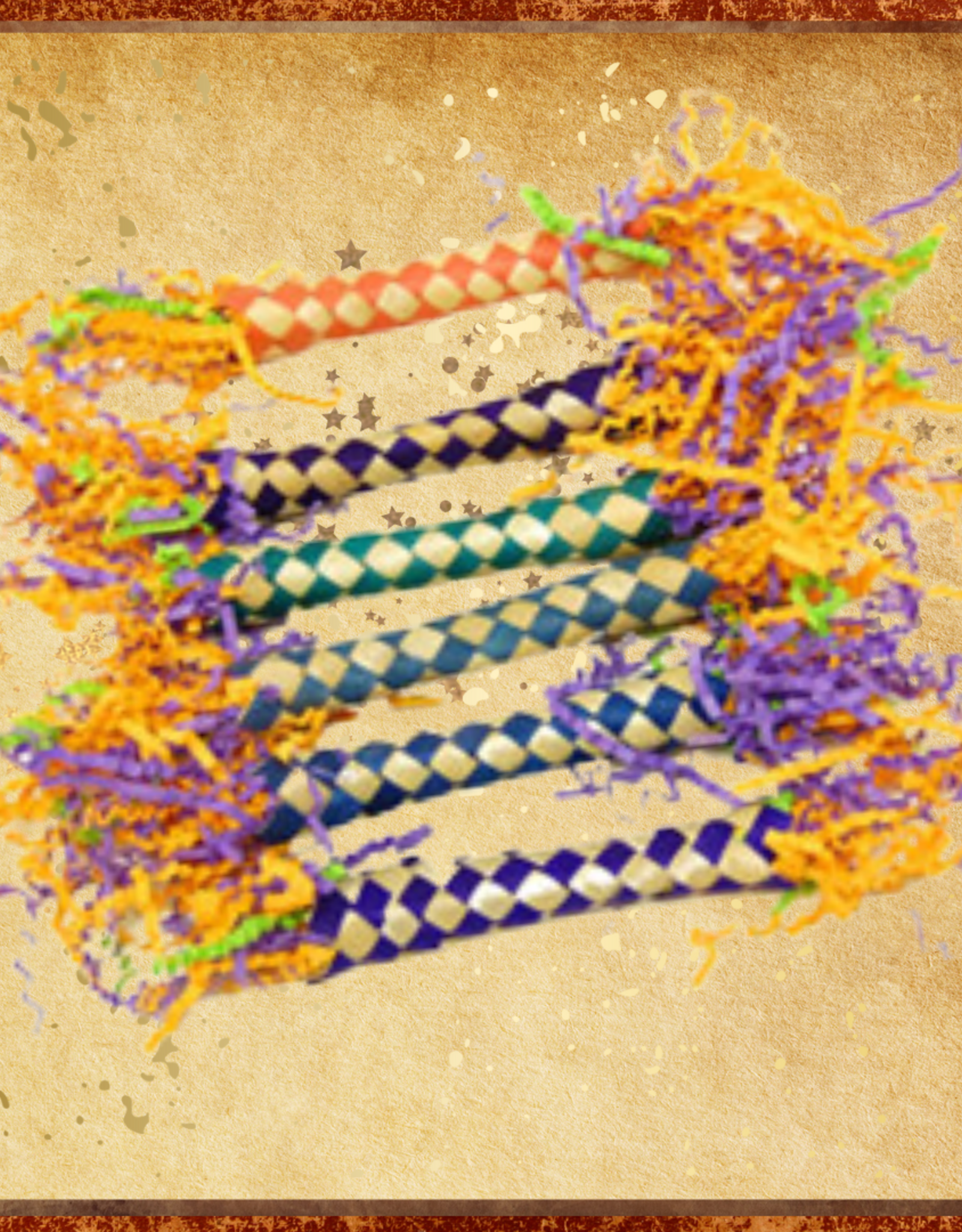FOOT TOY- 1.5X1.5X6- CHINESE FINGER TRAP- FIESTA