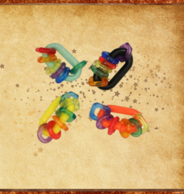 RHONDA'S AVIARY FOOT TOY- THE RATTLER- 2X1- ASSORTED COLORS- VARIATIONS ON A THEME, NOT ALL IDENTICAL- 1 PC