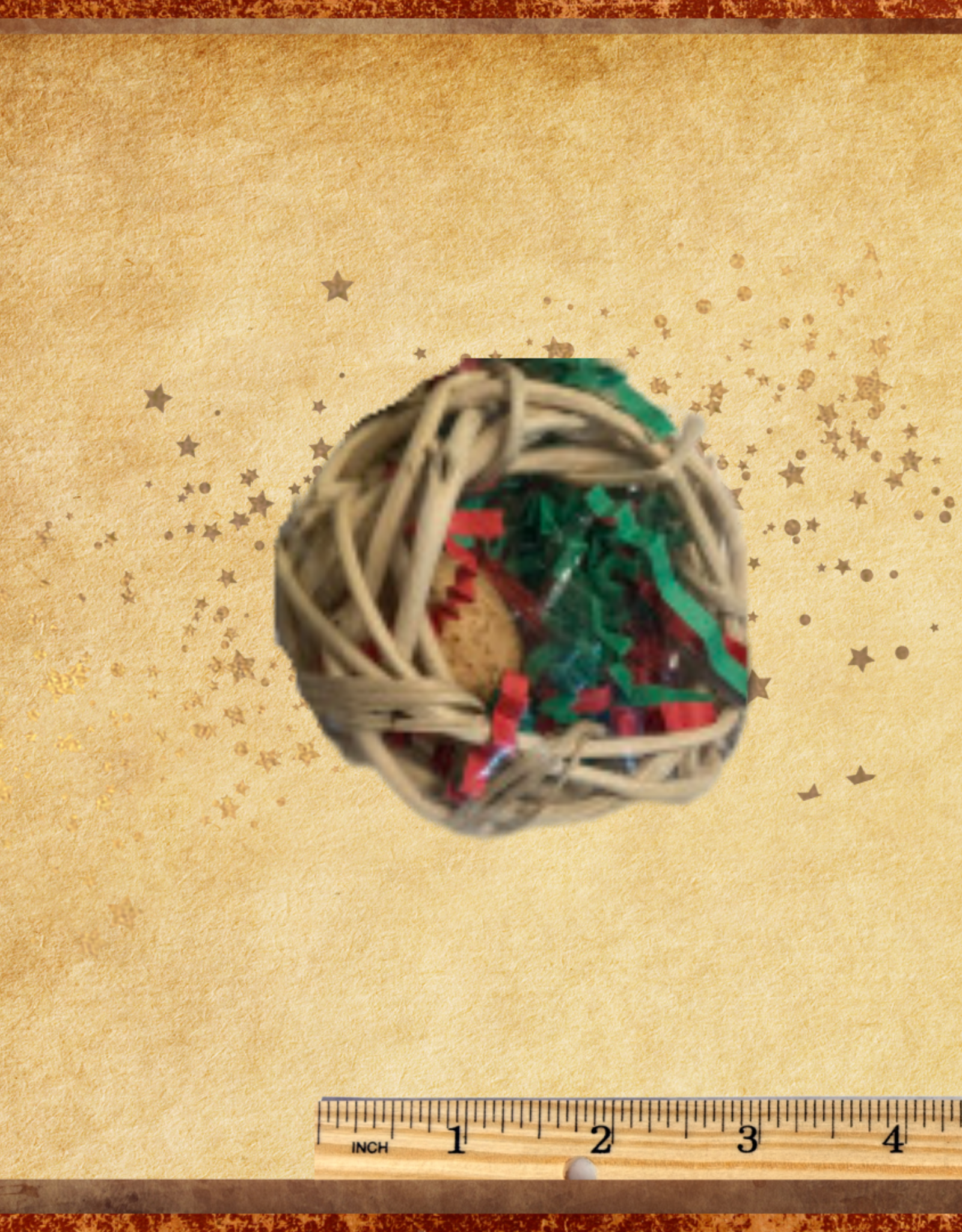 RHONDA'S AVIARY FOOT TOY- VINE BALL- 3X3X3- ALMOND JOY-  EACH