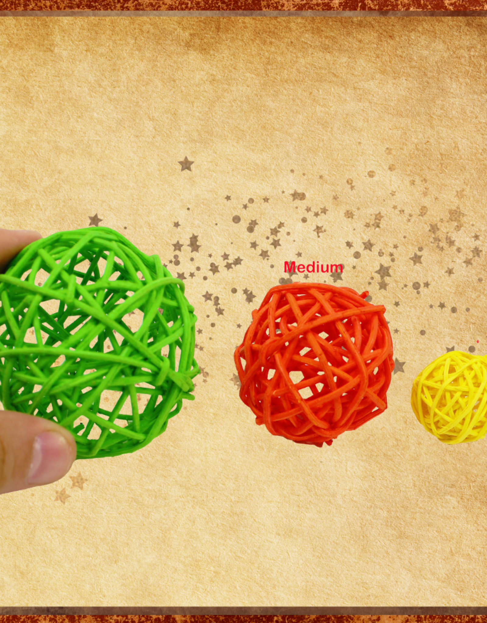 HAPPY BEAKS HB46584 COLORED VINE BALL  LARGE 3.5 EACH