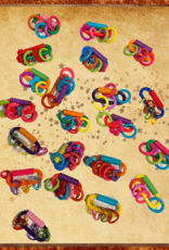 RHONDA'S AVIARY FOOT TOY- THE RATTLER- 2X1- ASSORTED COLORS- VARIATIONS ON A THEME, NOT ALL IDENTICAL- 1 PC