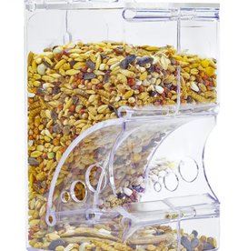 AUTOMATIC GRAVITY FEEDER- ACRYLIC- OPEN TOP- 5.5X3.15X2.75- FOR BIRDS/SMALL ANIMALS