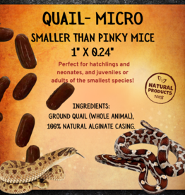 REPTILINKS REPTILINKS- QUAIL- MICRO- 1" X  0.24" (SMALLER THAN PINKY MICE)- .5-1 G