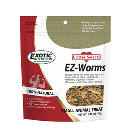 EXOTIC NUTRITION EN5877- EZ-WORMS- MEALWORMS/BLACK SOLDIER FLY LARVAE- 1.41 OZ