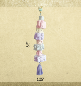 MINERAL BLOCK- BIRD TOY- PASTEL COLORS- 7.25X3.94- WITH TASSEL