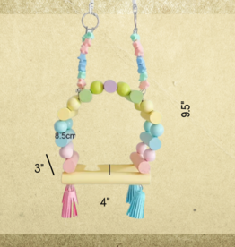 SWING- PASTEL COLORS- 9.5X4X3- DOUBLE- WITH TASSELS