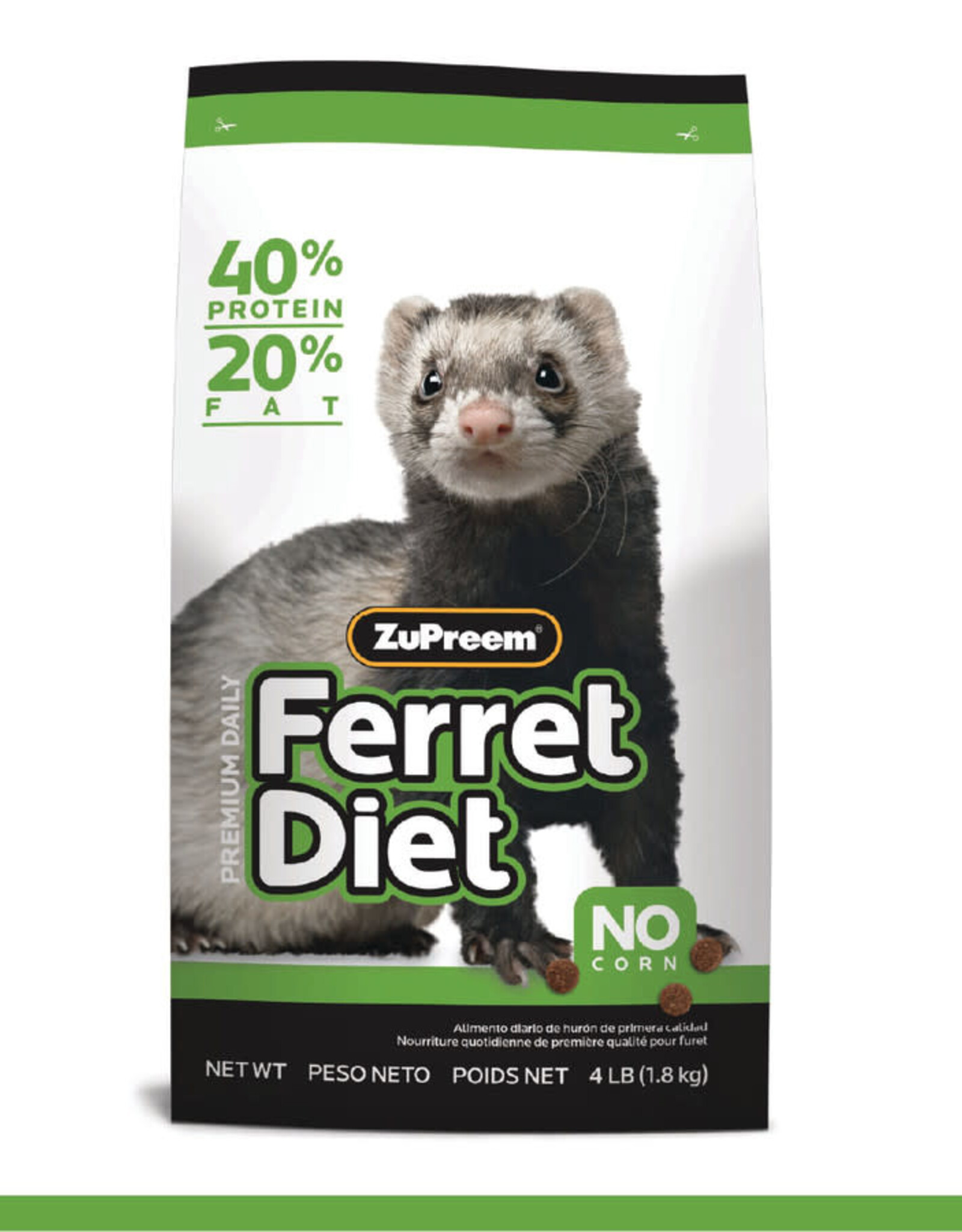 ZUPREEM ZUPREEM- FERRET- PELLETED DIET- 8X6X18- 4 LB- PREMIUM
