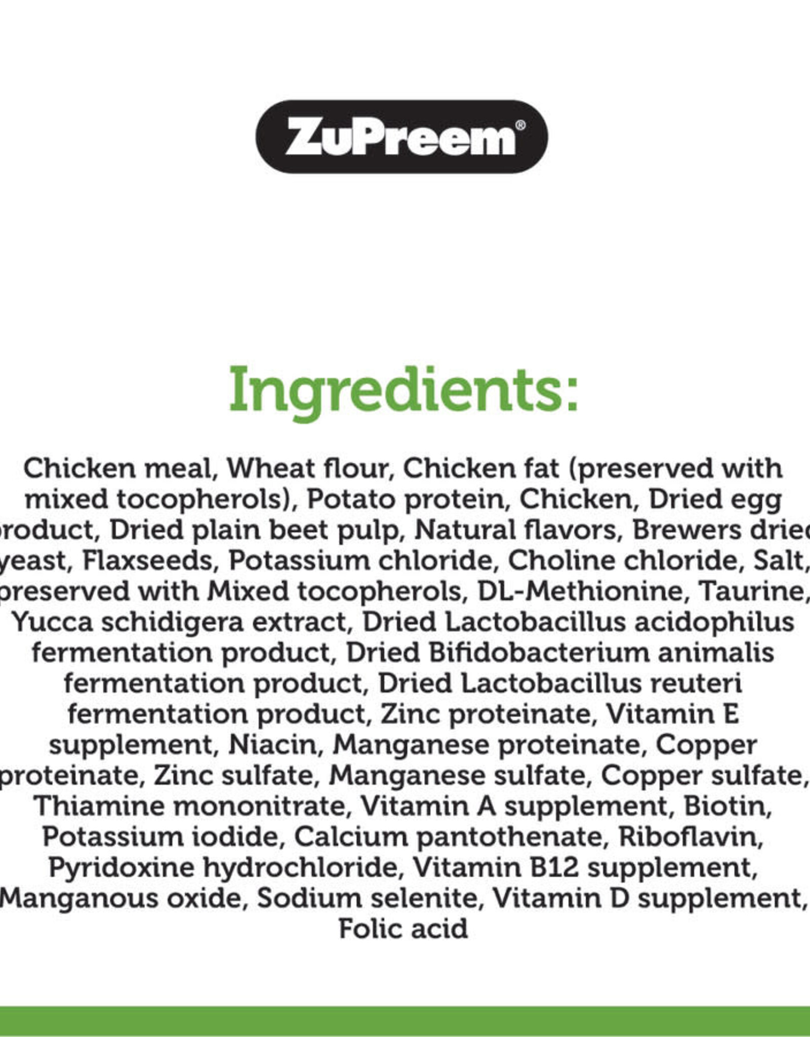 ZUPREEM ZUPREEM- FERRET- PELLETED DIET- 8X6X18- 4 LB- PREMIUM