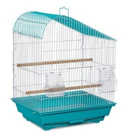 PREVUE PET PRODUCTS, INC. PREVUE-21003- BIRD CAGE- 14X11X18.5- 3/8 WIRE SPACING- PALM BEACH- TEAL/WHITE- CURVE TOP