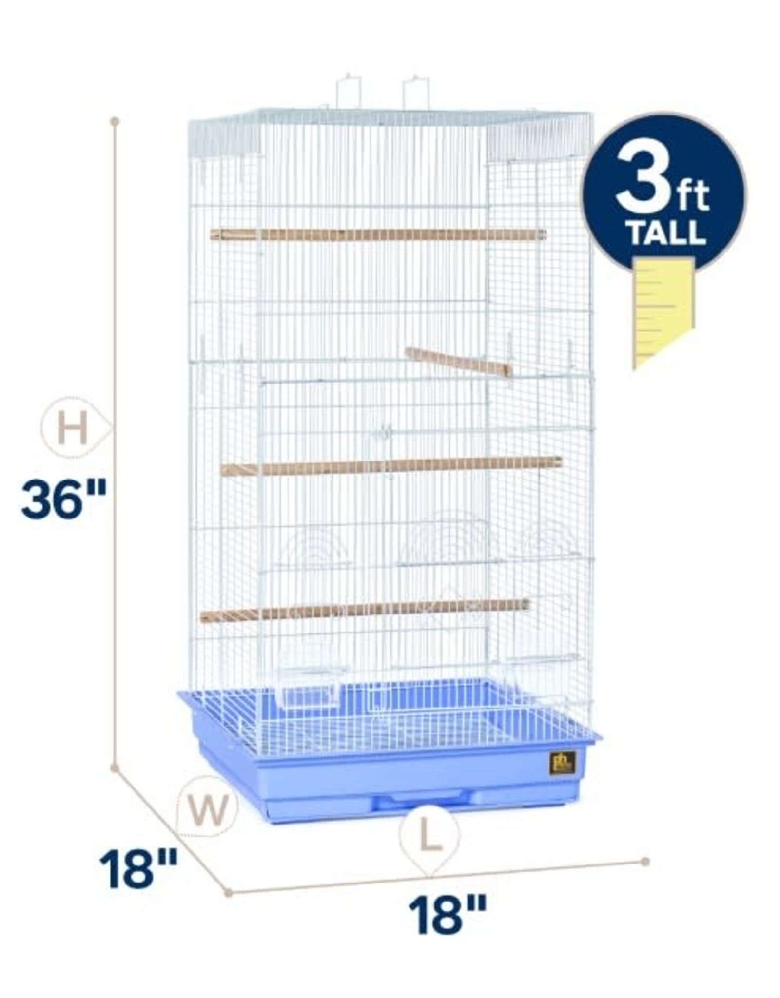 PREVUE PET PRODUCTS, INC. PREVUE- SPECONO1818H-PB- BIRD CAGE- 18X18X36- BLUE/WHITE