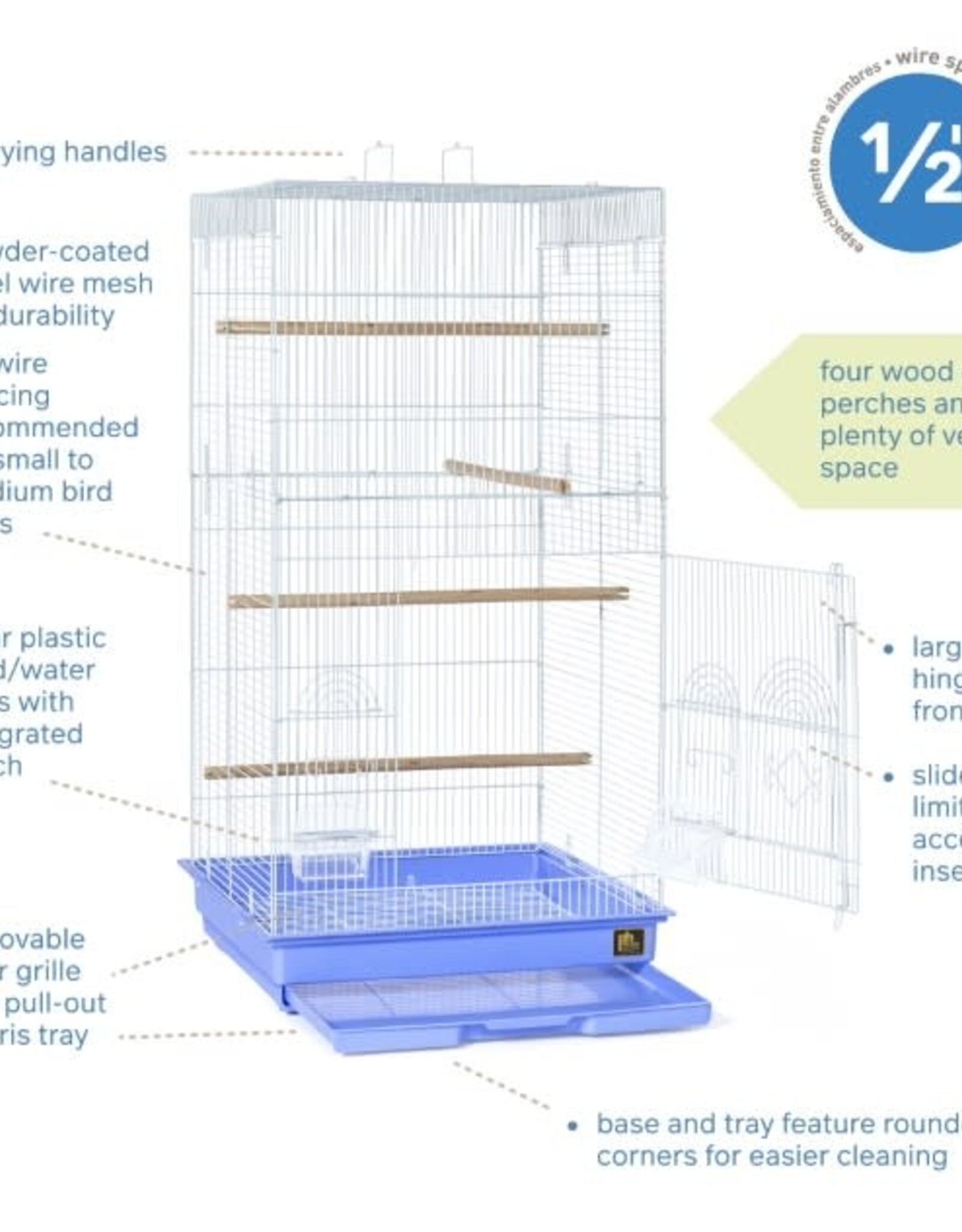 PREVUE PET PRODUCTS, INC. PREVUE- SPECONO1818H-PB- BIRD CAGE- 18X18X36- BLUE/WHITE