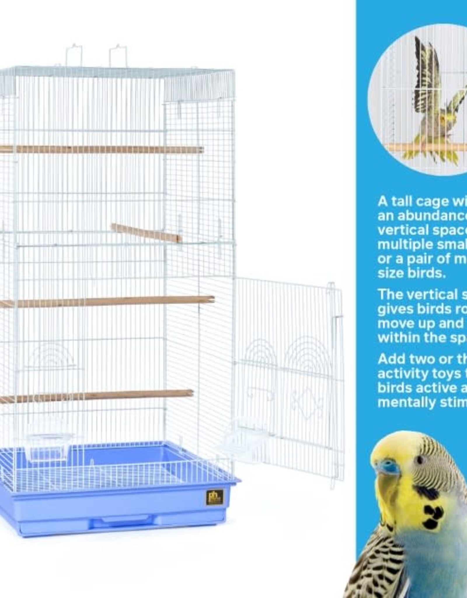 PREVUE PET PRODUCTS, INC. PREVUE- SPECONO1818H-PB- BIRD CAGE- 18X18X36- BLUE/WHITE