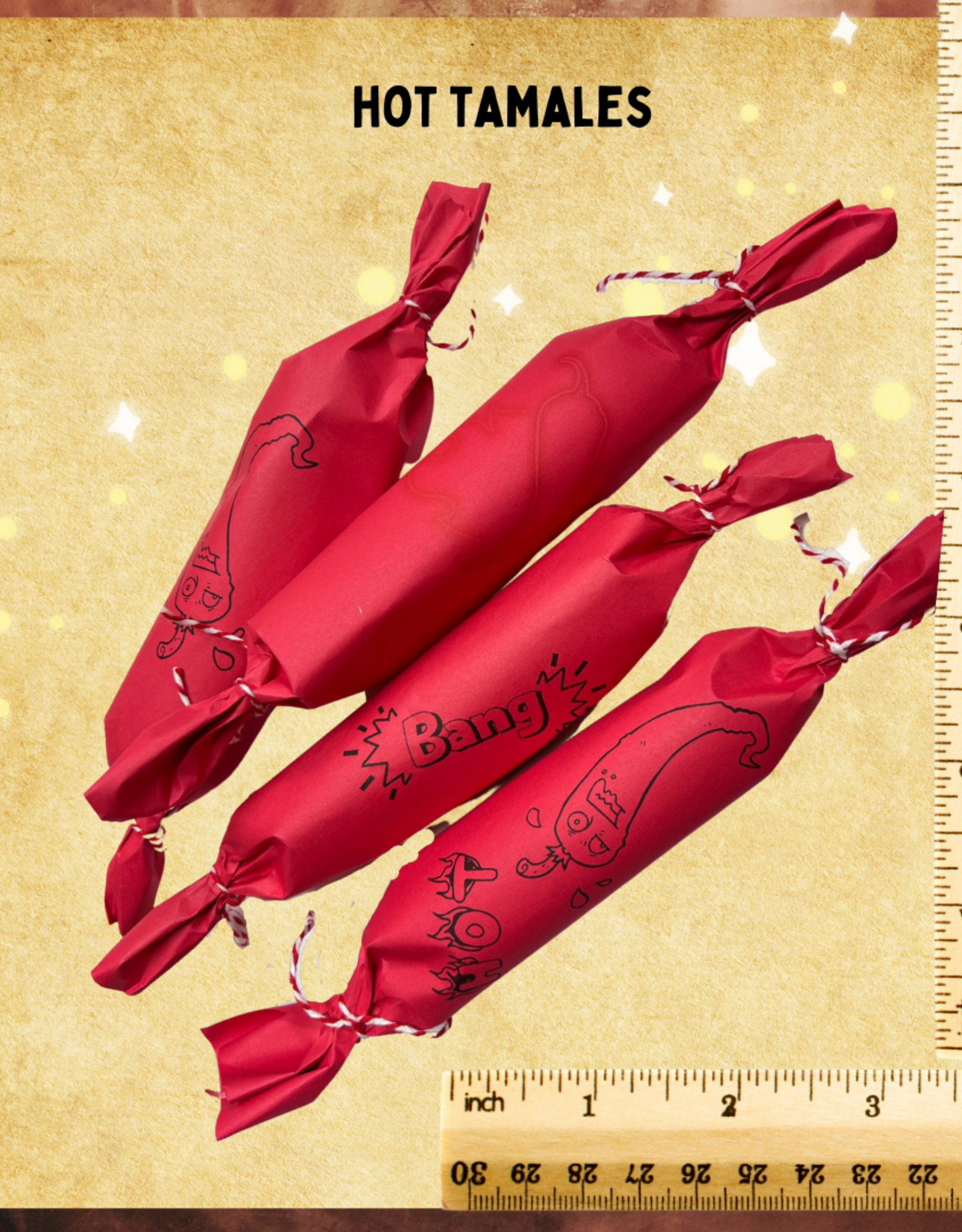 FORAGING TOY- SHREDDER- 2X2X8- HOT TAMALES- (RED PEPPERS, SHREDDED PAPER)