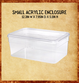 ENCLOSURE- ACRYLIC- BOX- HABITAT- 12.3in W x 7.95in D x 5.1in H- SMALL