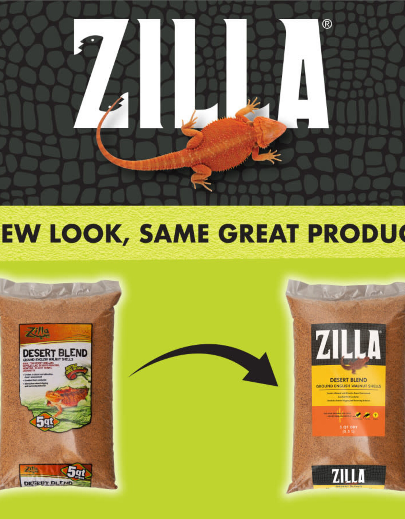 ZILLA PET PRODUCTS ZILLA- BEDDING- GROUND WALNUT LITTER- 16.5X7X4- DESERT BLEND- 5 QT