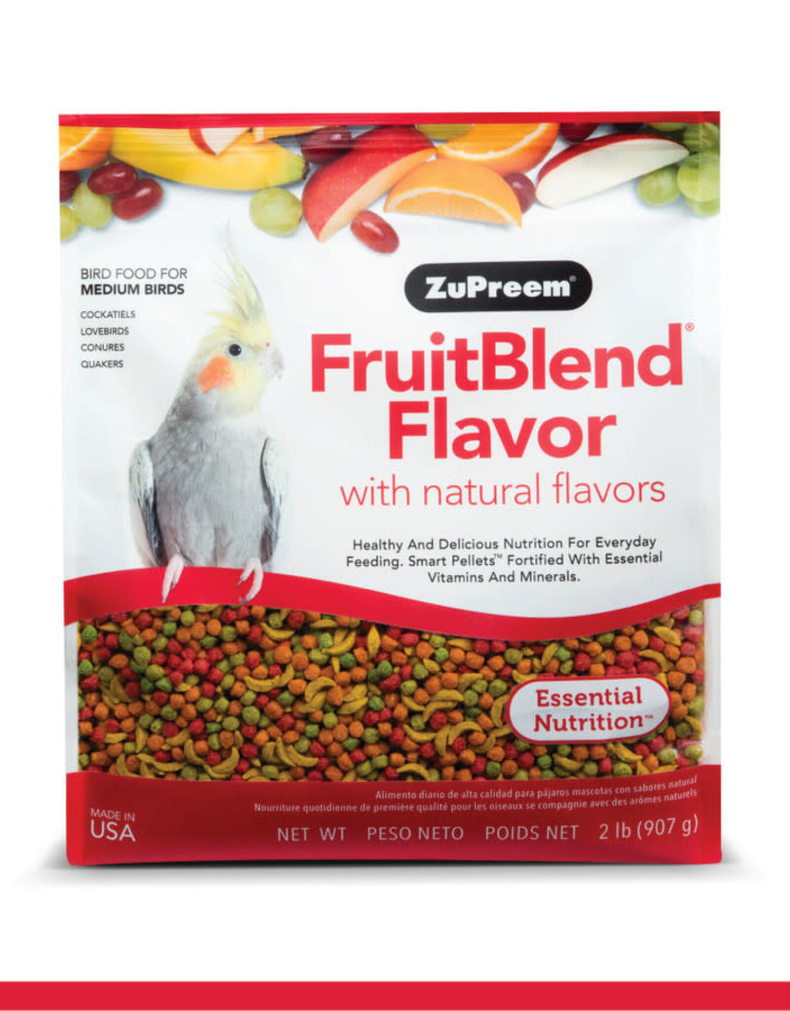 ZUPREEM ZUPREEM- FRUIT BLEND- PELLETED DIET- 8X6X3- 2 LB- MEDIUM BIRD