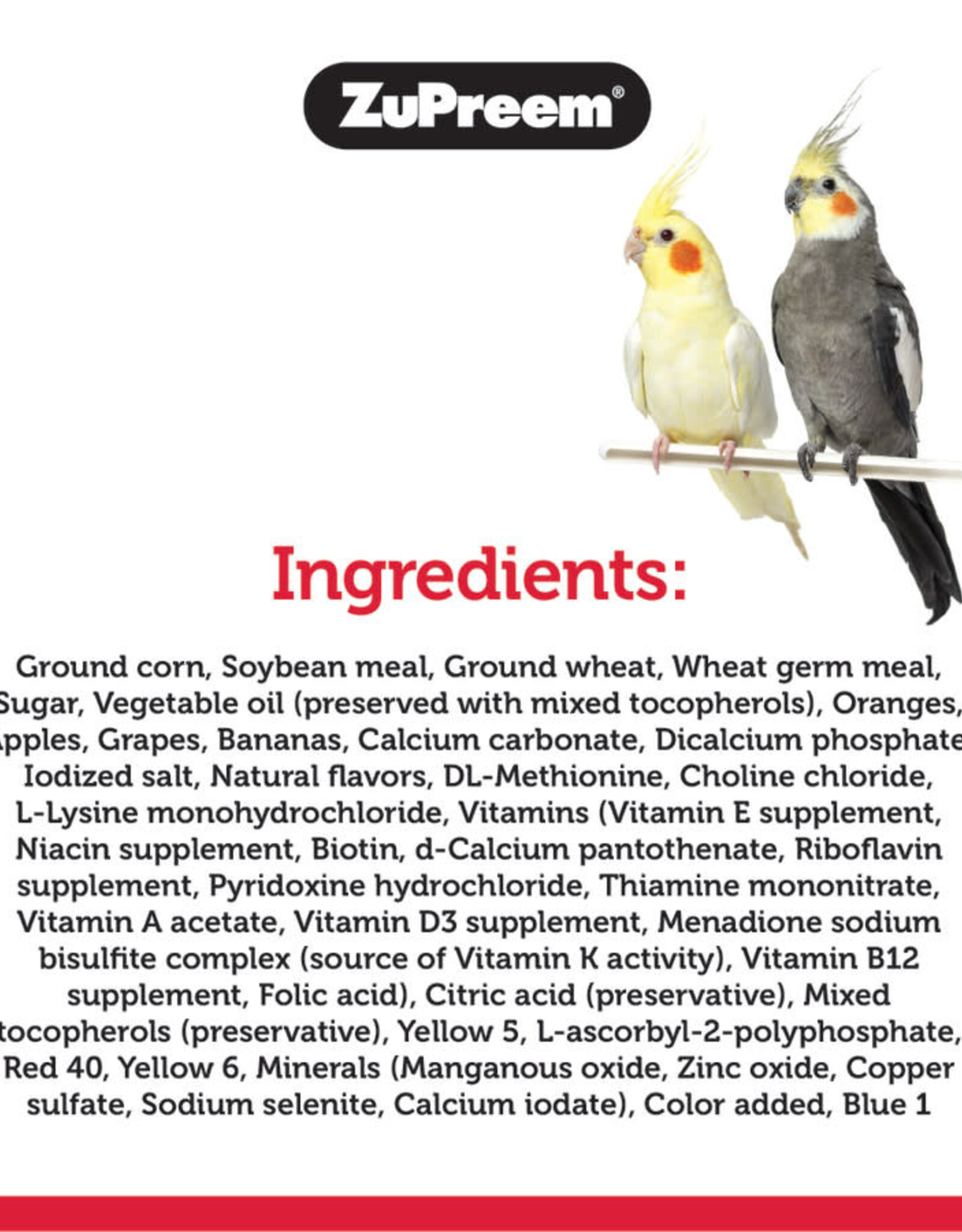 ZUPREEM ZUPREEM- FRUIT BLEND- PELLETED DIET- 8X6X3- 2 LB- MEDIUM BIRD