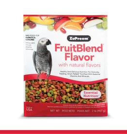 ZUPREEM ZUPREEM- FRUIT BLEND- PELLETED DIET- 8X6X3- 2 LB- PARROT/CONURE