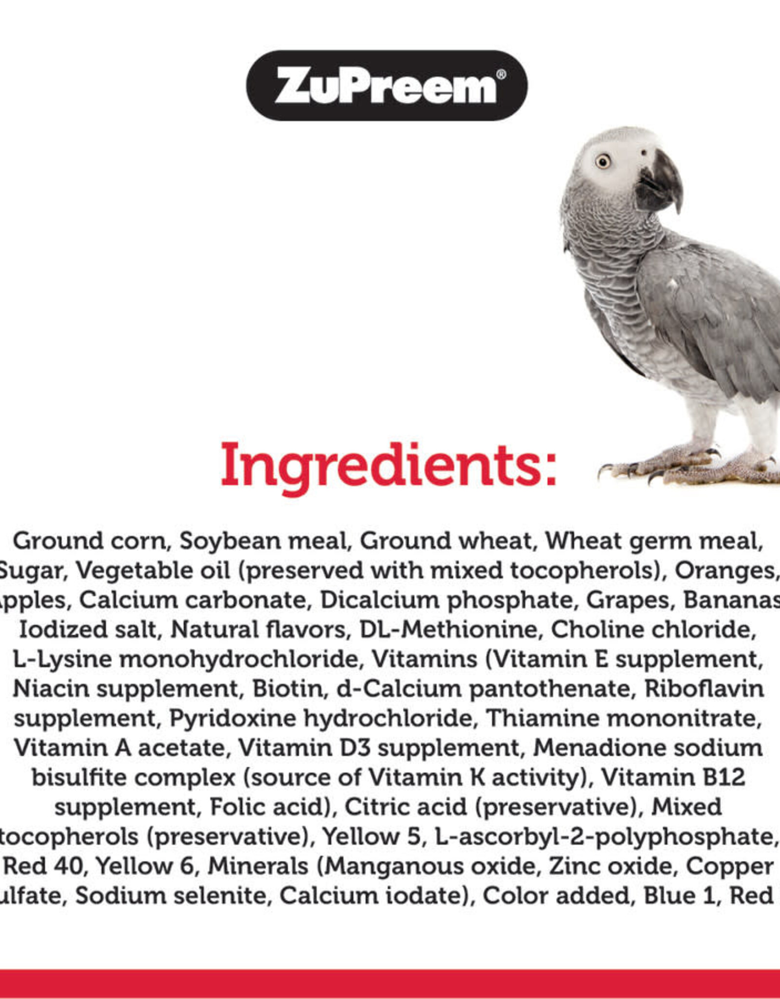 ZUPREEM ZUPREEM- FRUIT BLEND- PELLETED DIET- 8X6X3- 2 LB- PARROT/CONURE