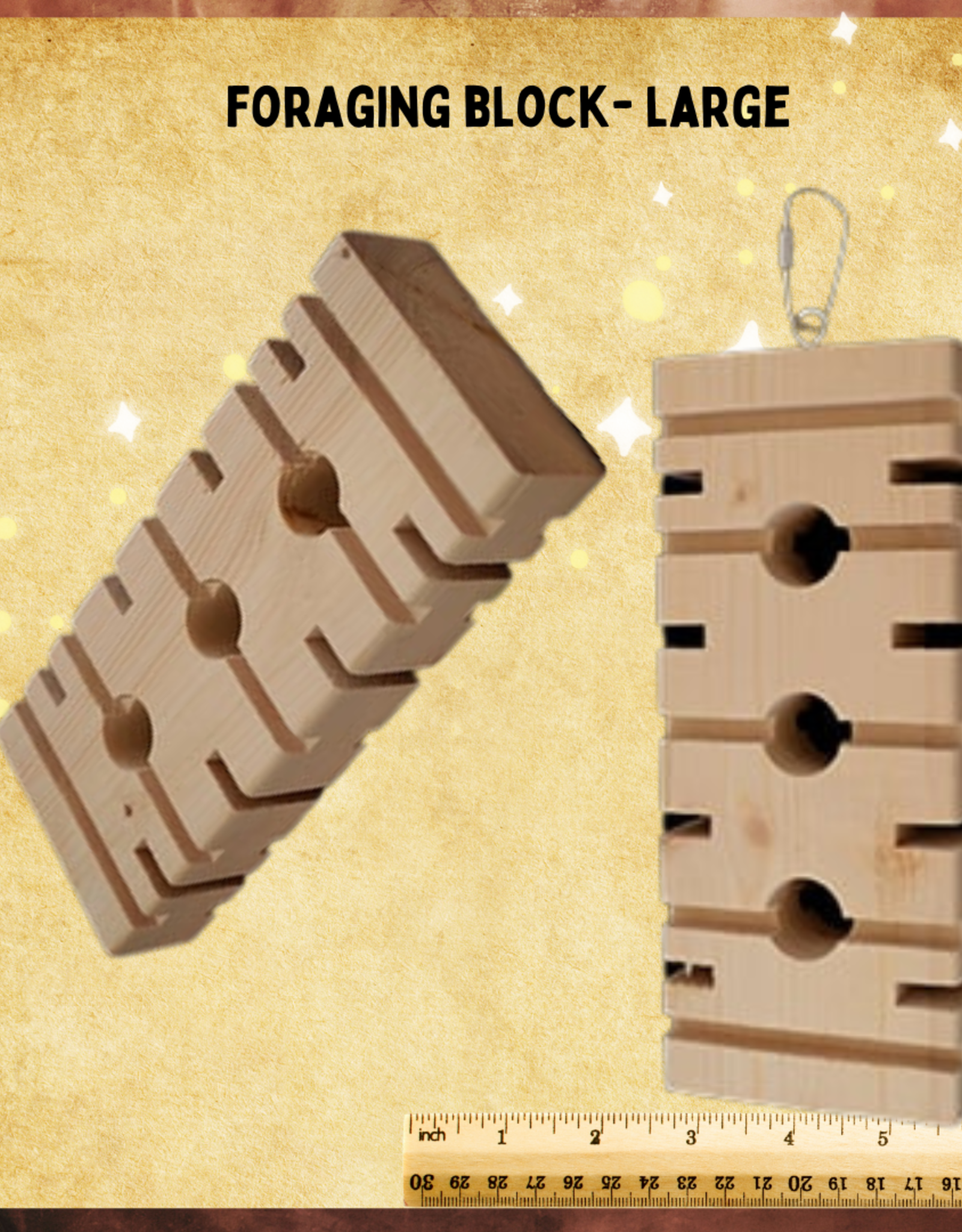 TOY MAKING- TOY BASE- WOOD- 11X3.5X1.5- FORAGING- BLOCK- LARGE