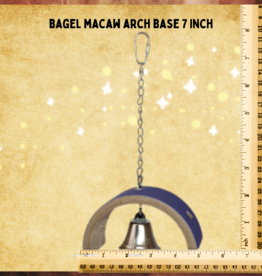TOY MAKING- TOY BASE- BAGEL- 6X2X8- MACAW BAGEL- ARCH- W/CHAIN AND BELL
