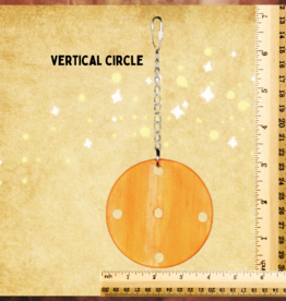 TOY MAKING- TOY BASE- WOOD- 5X.5X10- VERTICAL CIRCLE- W/CHAIN AND BELL