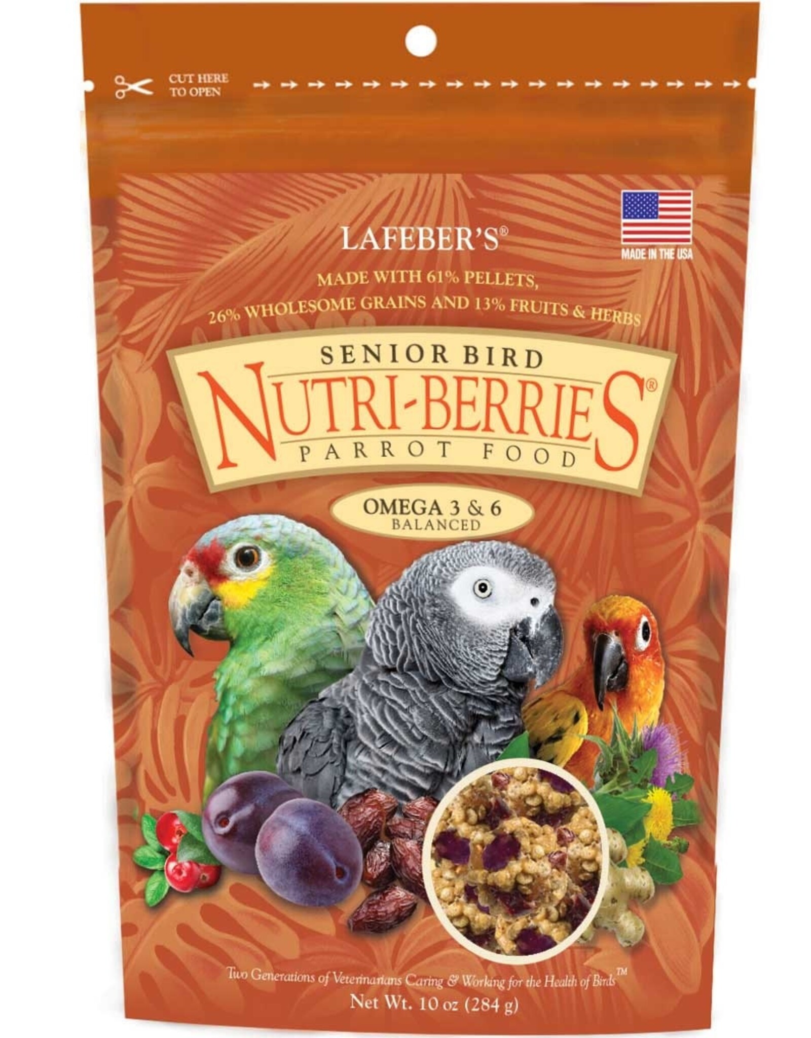 LAFEBER'S LAFEBER'S- NUTRI-BERRIES- PELLETED DIET/TREAT- 8.25X8.25X6- 10 OZ- PARROT- SENIOR