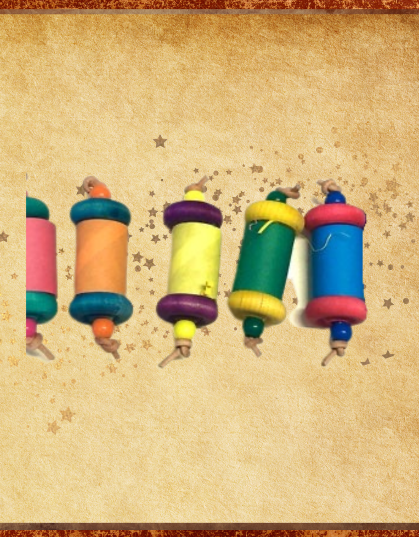 FOOT TOY- WOOD- 2.5X1X1- TOOTSIE ROLL- 1 PC