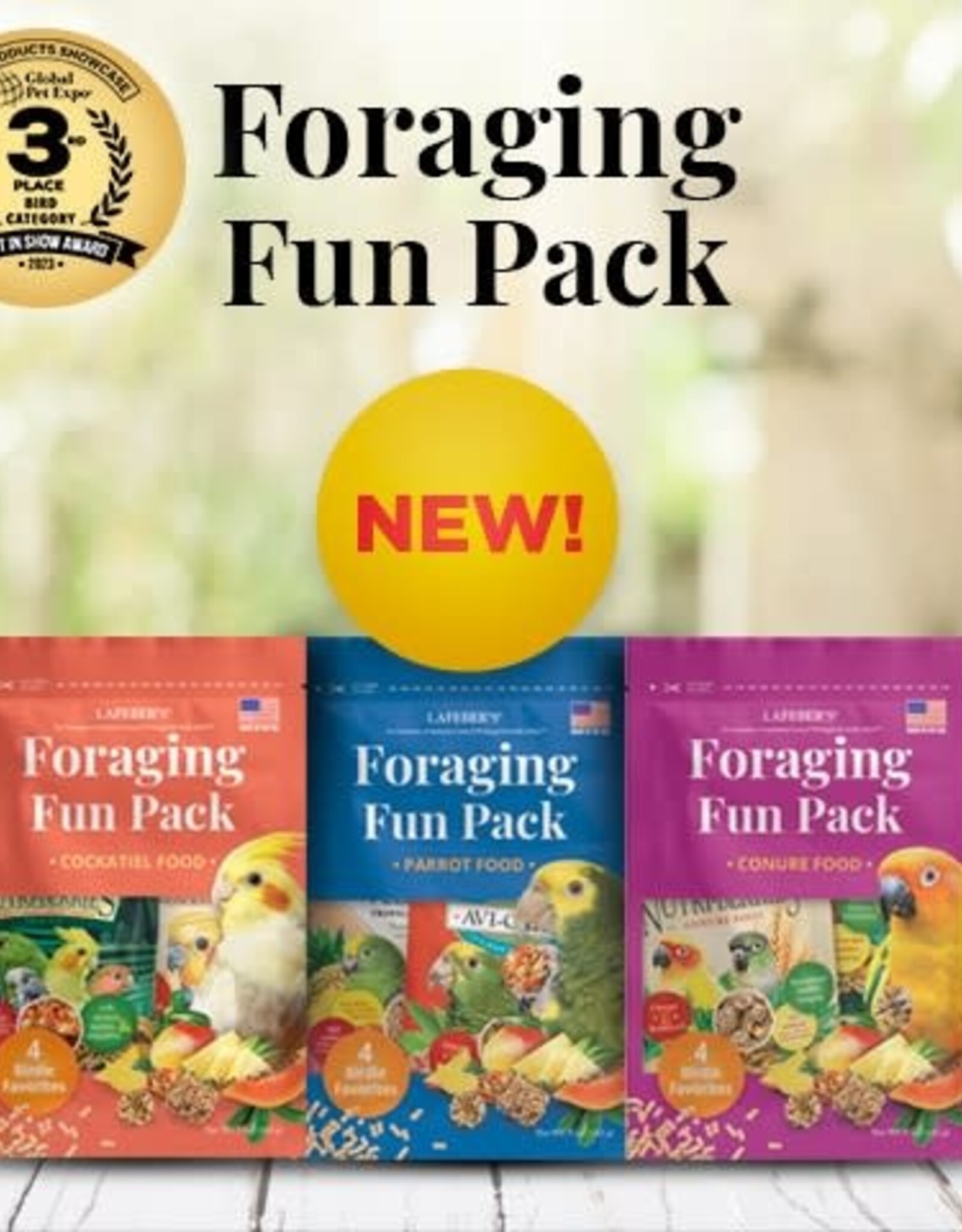 LAFEBER'S LAFEBER'S- FORAGING FUN PACK- DIET/TREAT- 10.5X6.5X2- 5 OZ- CONURE