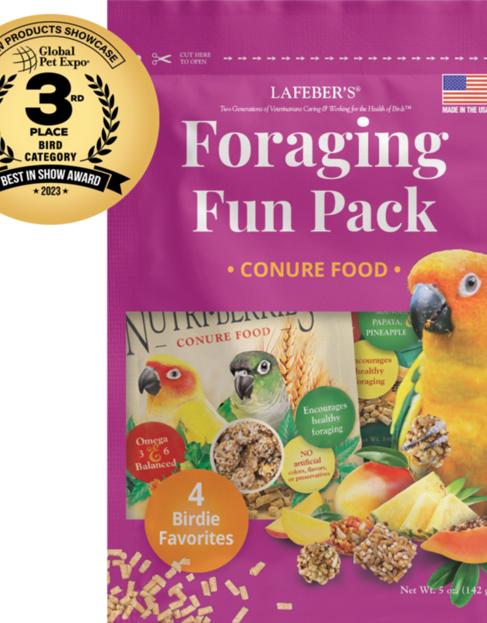 LAFEBER'S LAFEBER'S- FORAGING FUN PACK- DIET/TREAT- 10.5X6.5X2- 5 OZ- CONURE