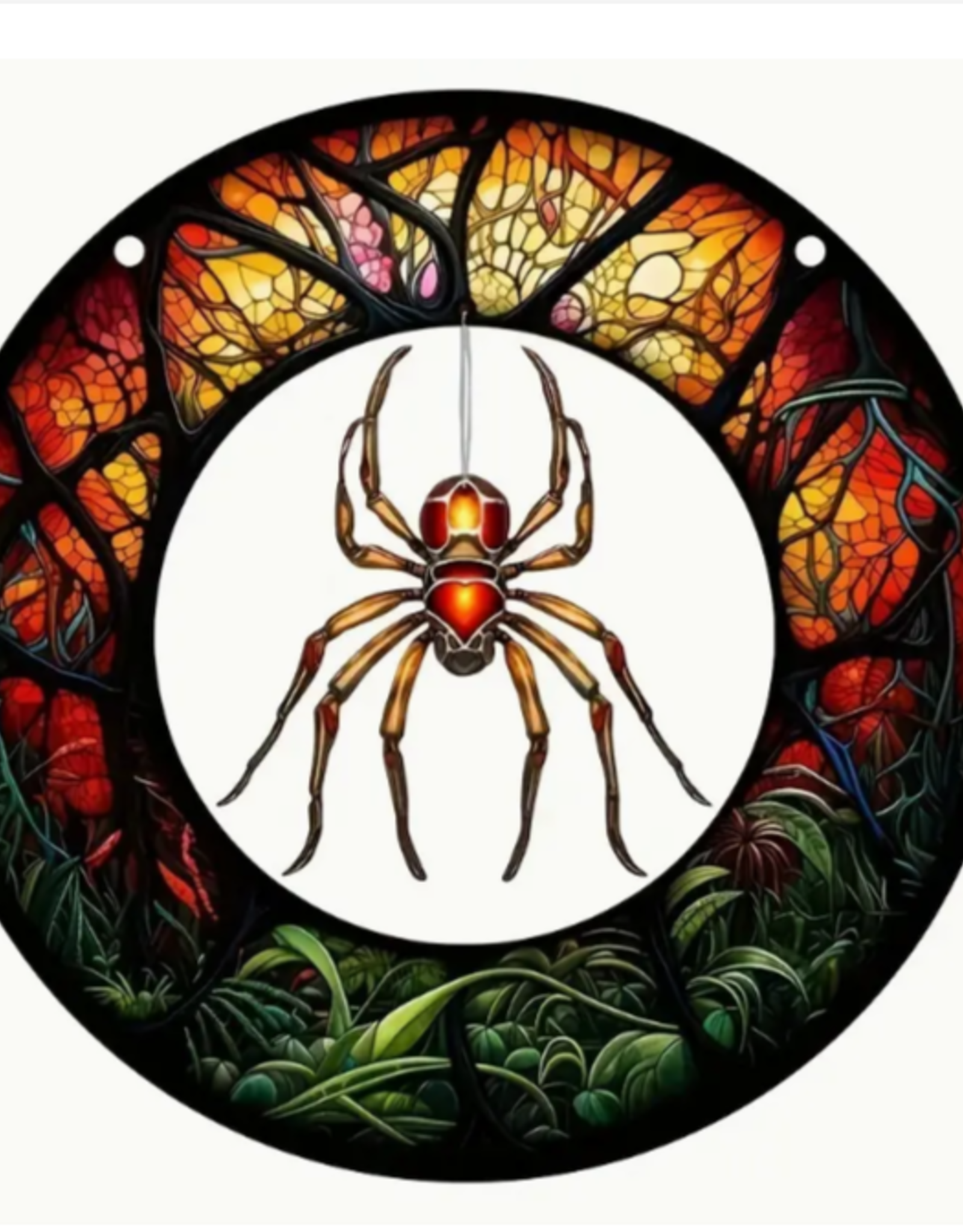 SIGN- SUNCATCHER- 5.9X5.9- SPIDER- FALL COLORS