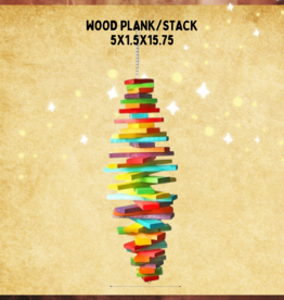 BIRD TOY- WOOD- 5X1.5X15.75- PLANK/STACK