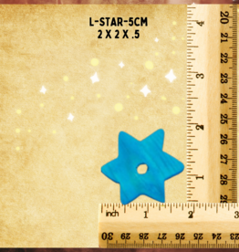TOY  MAKING- BEAD- WOOD- 2X2X.5- 1/2 " HOLE- STAR- 5CM