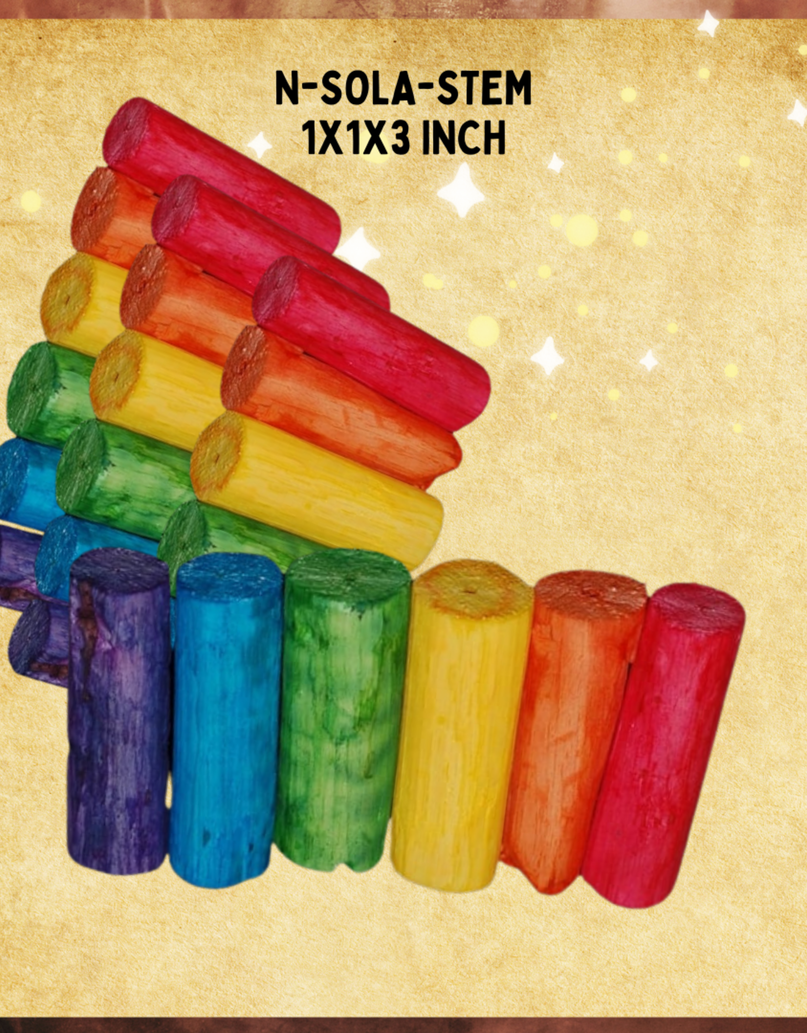 TOY MAKING- SOLA- STEMS- 1X1X3 INCH- DYED
