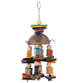 SUPER BIRD CREATIONS SB1224- BIRD TOY- WOOD- 7X7X19- COCONUT MOBILE