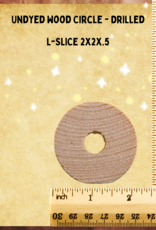 TOY MAKING-  WOOD- CIRCLE- 2X2X.5- 9MM HOLE