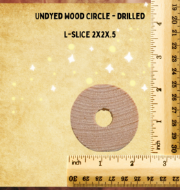TOY MAKING-  WOOD- CIRCLE- 2X2X.5- 9MM HOLE