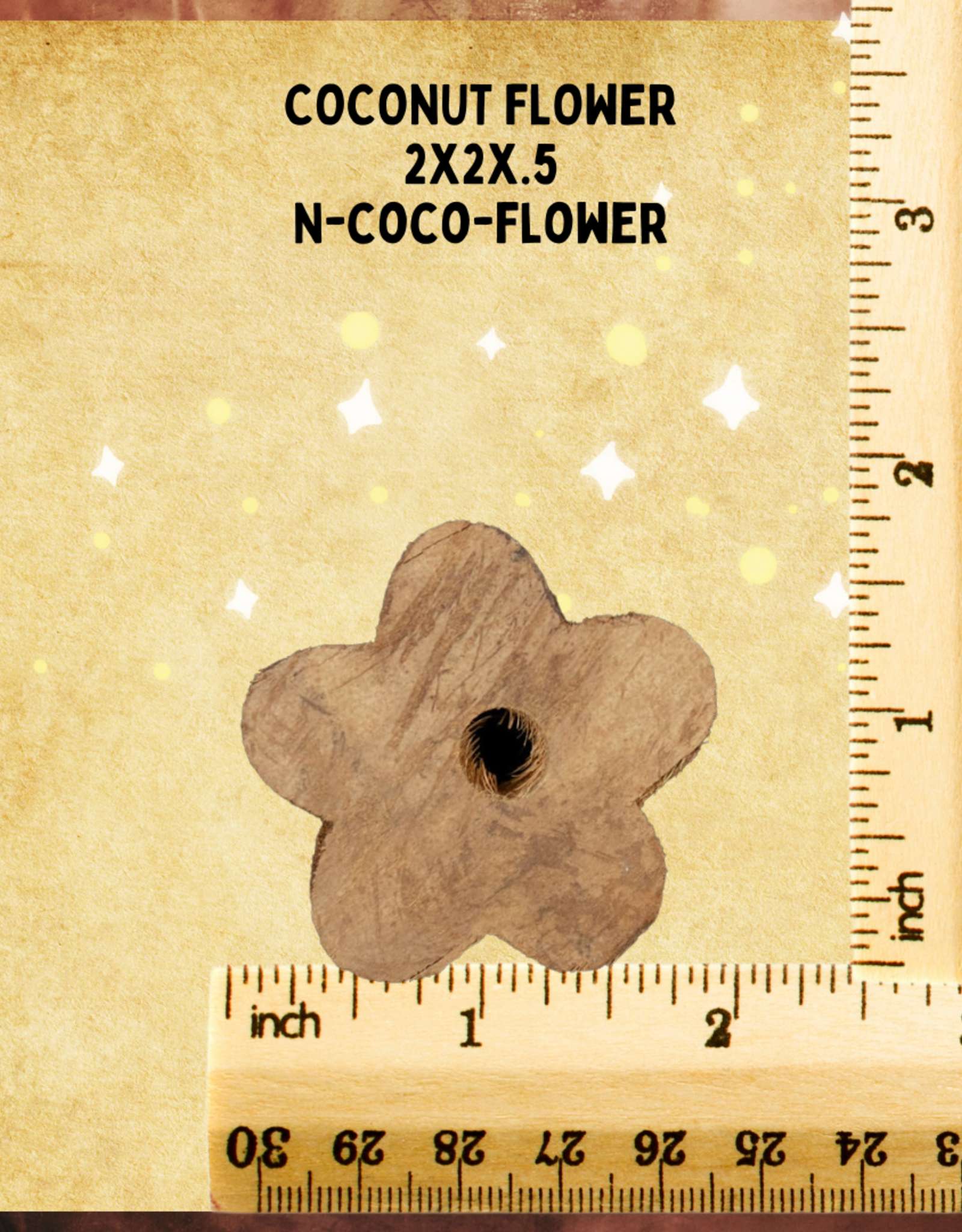 TOY MAKING- COCONUT- FLOWER- 2X2X.5- 9MM HOLE