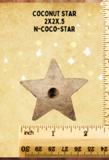 TOY MAKING- COCONUT- STAR- 2X2X.5- 9MM HOLE
