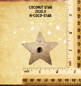 TOY MAKING- COCONUT- STAR- 2X2X.5- 9MM HOLE