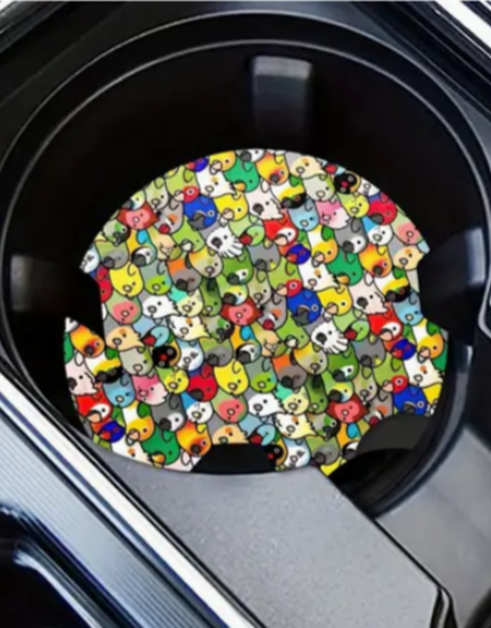 TRAVEL MUG/CUP- AUTO DRINK COASTER MAT- 2.7X.15- BIRDS- SET OF 2