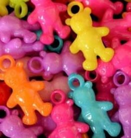 TOY MAKING- CHARM- PLASTIC- .5X.5X.5- TEDDY BEAR- EACH