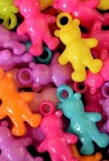 TOY MAKING- CHARM- PLASTIC- .5X.5X.5- TEDDY BEAR- EACH