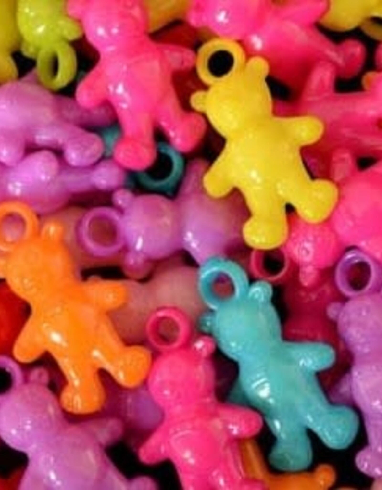 TOY MAKING- CHARM- PLASTIC- .5X.5X.5- TEDDY BEAR- EACH