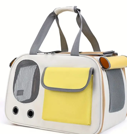 TRAVEL CARRIER- 18X10.25X11- WINDOW COVERS- TOP OPENING- YELLOW