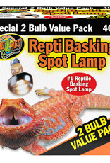 ZOO MED LABORATORIES, INC. ZOO MED- SL2-40- REPTI BASKING SPOT LAMP/BULB- 40W- 2 PK